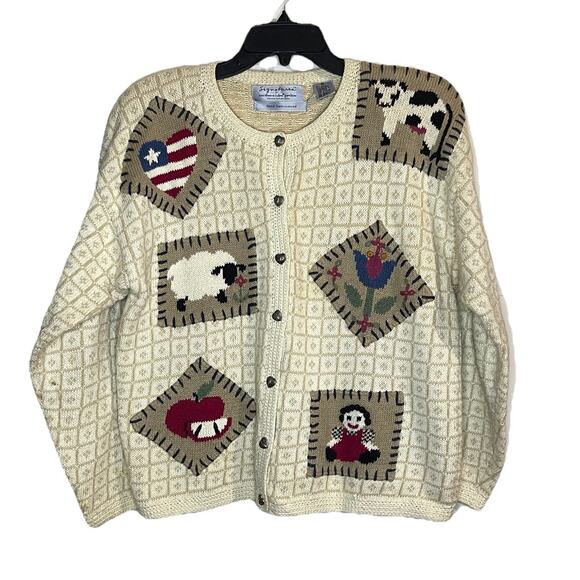 Signature by Northern Isles Petites Cardigan Cream Hand Embroidered Petite Large - Picture 1 of 9